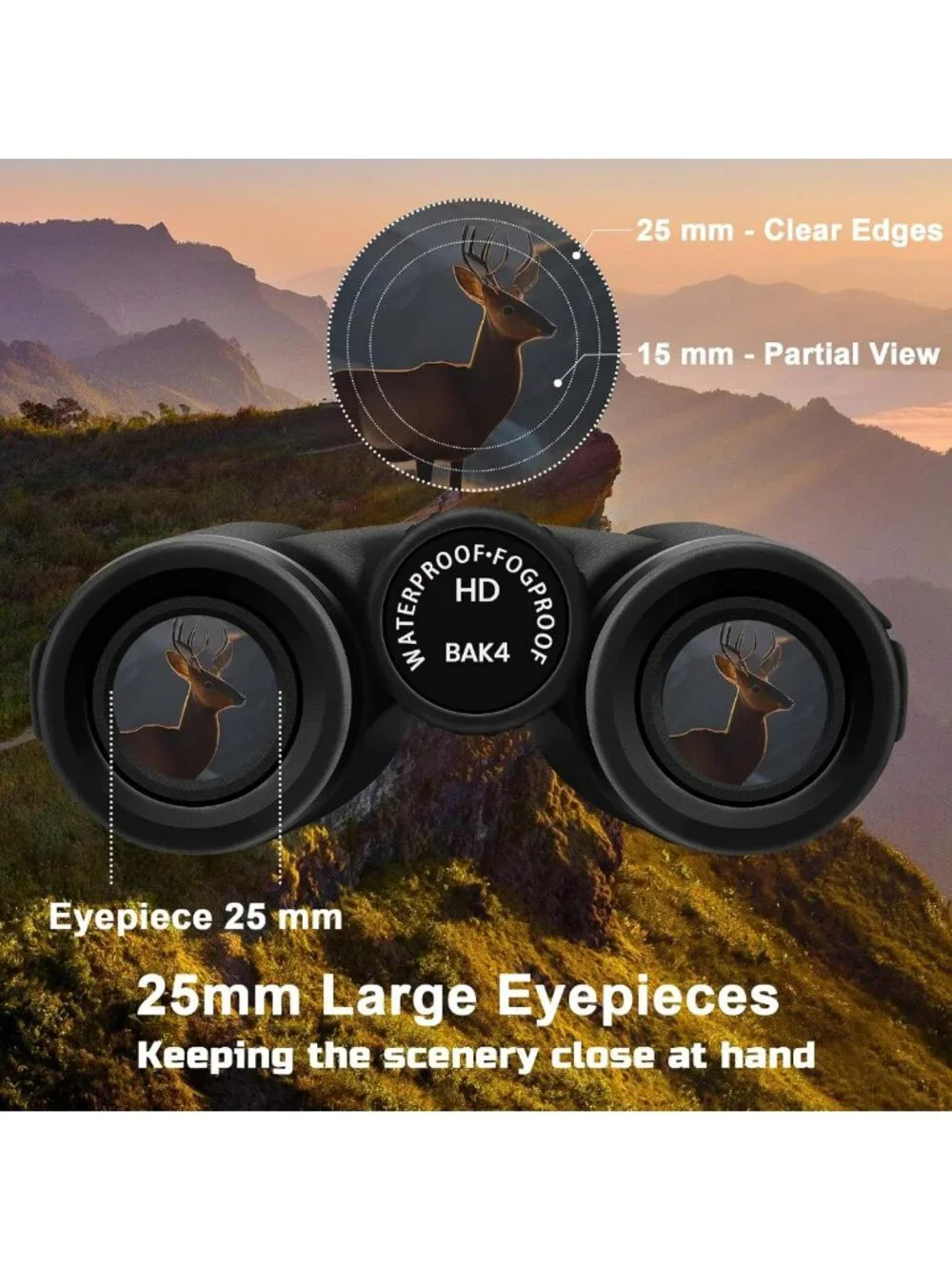 Powerful 15x50 Binoculars for Adults - BAK4 Prism, FMC Lens, Compact